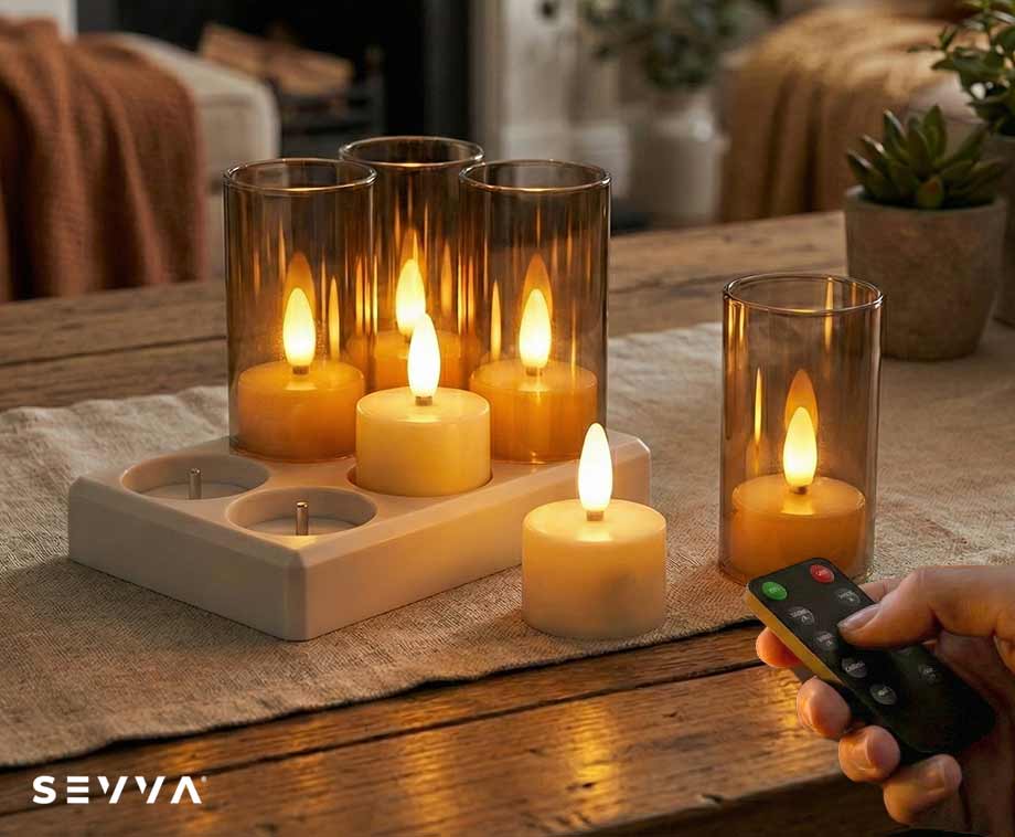 Set Van 6 Oplaadbare Waxine Lichtjes 6-Pack afbeelding