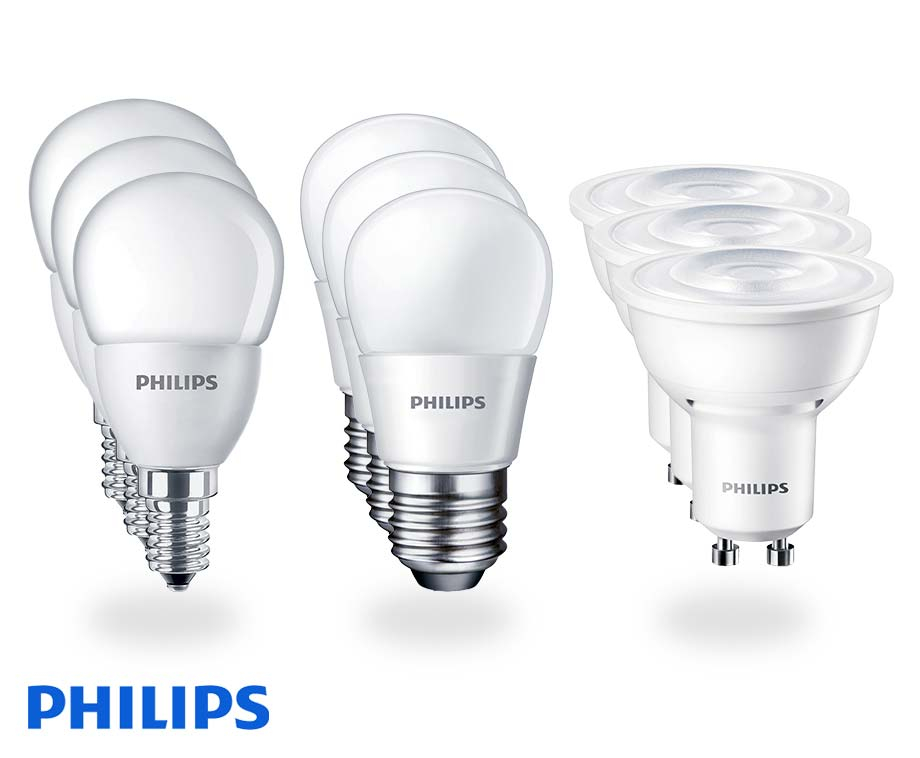 3-Pack Philips LED Lampen - Keuze Uit E14, E27 GU10 Fitting! | VoordeelVanger.nl - Dagelijks topaanbiedingen!
