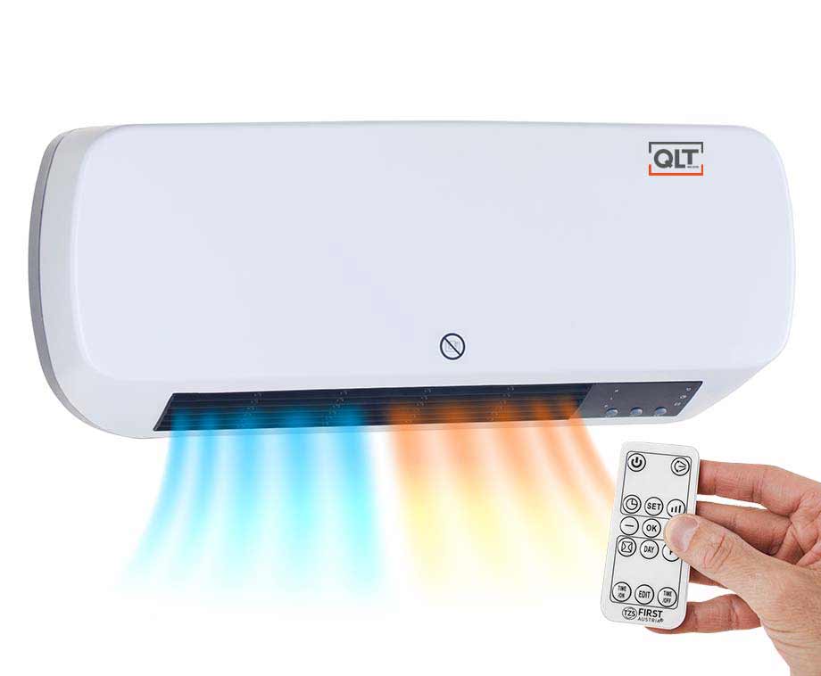 2-in-1 Energiezuinige Keramische Wandkachel 2000W Wit afbeelding