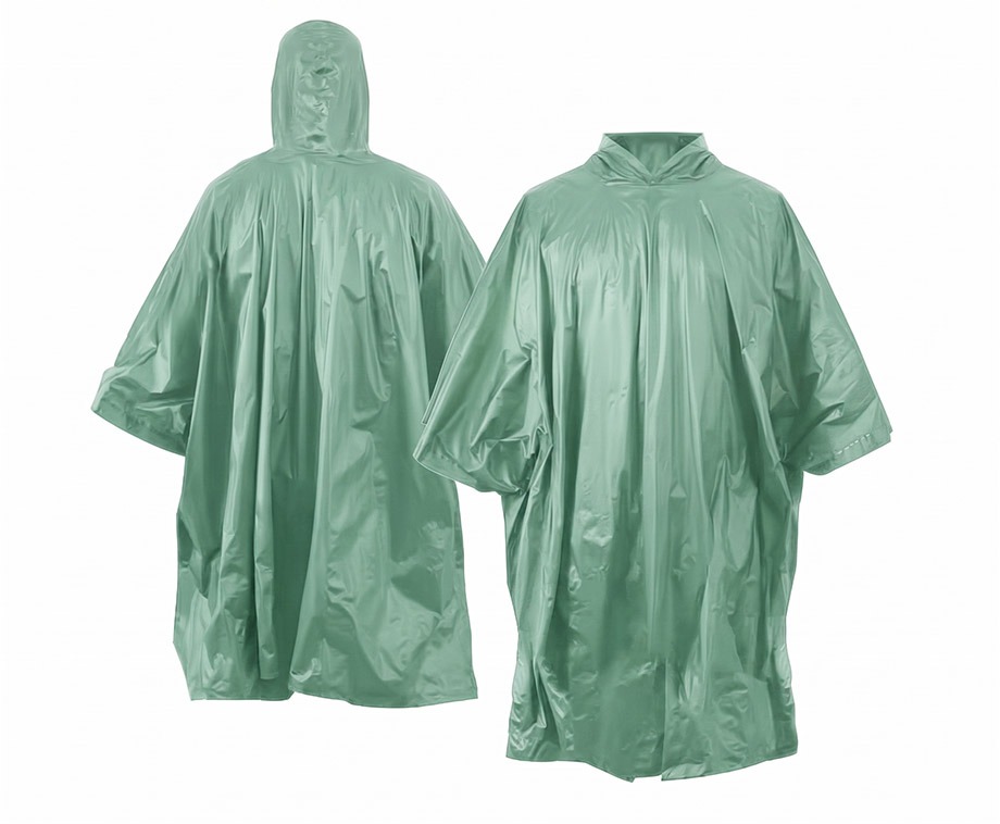 1+1 GRATIS | Regenponcho Herbruikbaar met Capuchon Groen