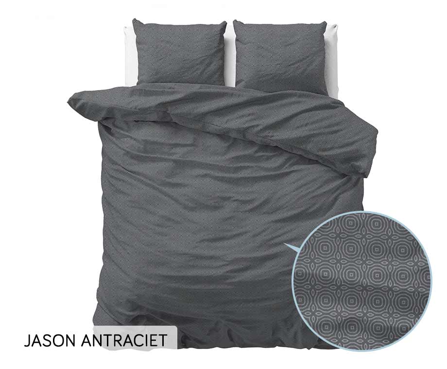 Sleeptime Flanellen Dekbedovertrek 200 x 200/220 | 2-persoons Jason antraciet