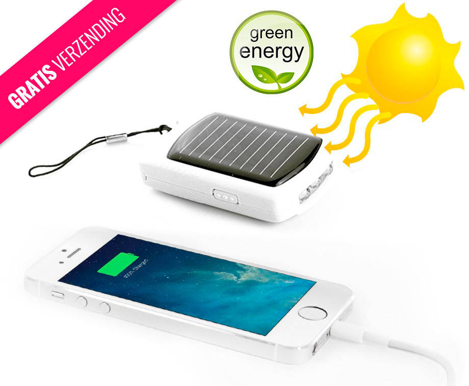 Draagbare Zonne-Energie Oplader Voor Smartphones - Handig Milieuvriendelijk! VoordeelVanger.nl - Dagelijks topaanbiedingen!
