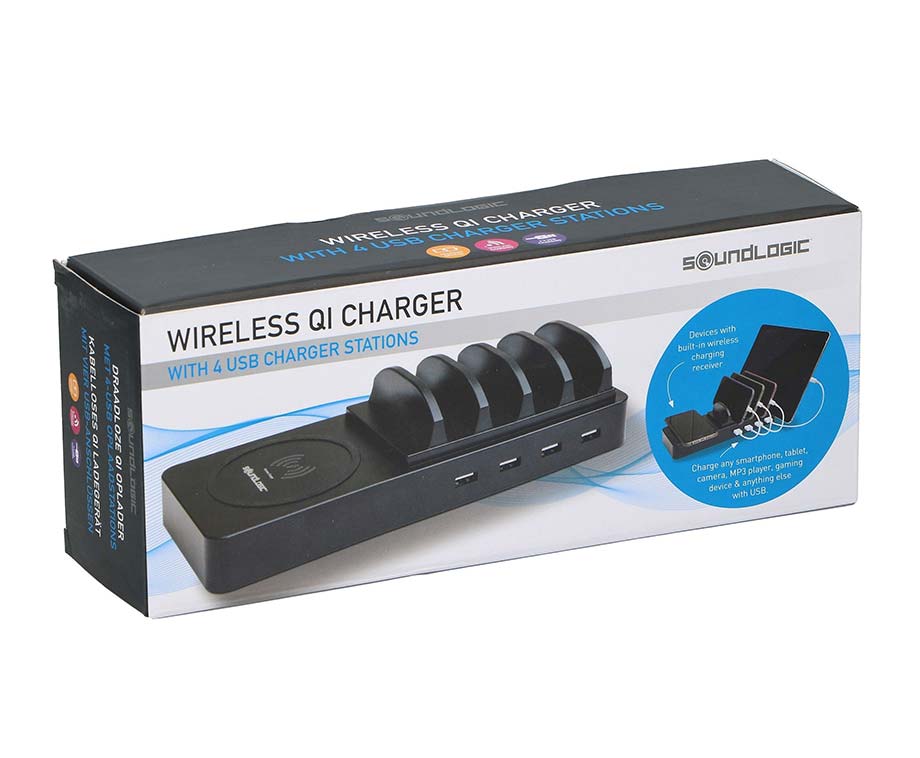 Wireless QI Oplaadstation Met USB Poorten Aanbieding ⏰ V