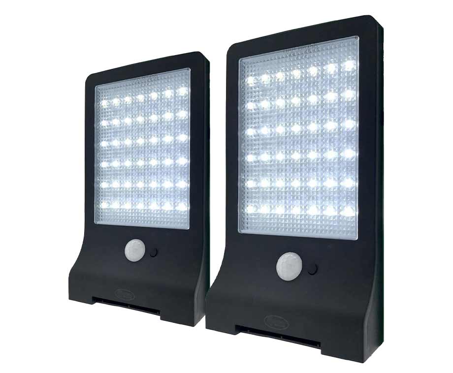 1+1 GRATIS | Ultra Dunne Solar Sensor Buitenlamp Zwart Zwart