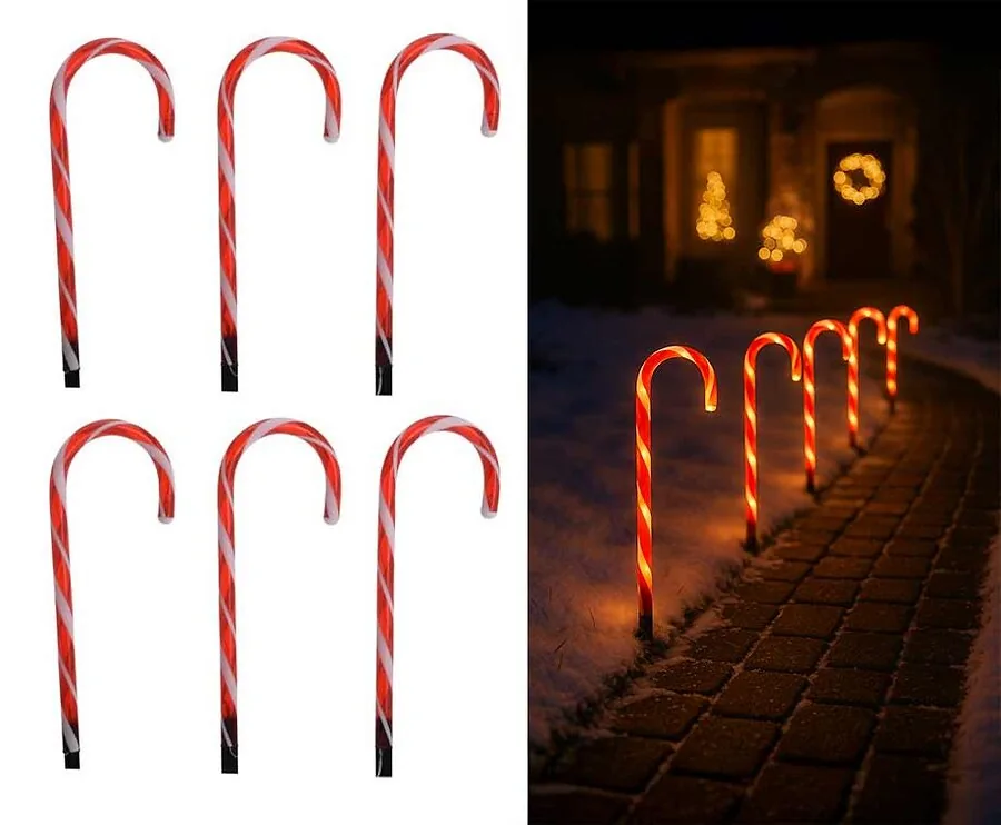 Kerstverlichting Zuurstokken 6-Delig - Sfeervolle Verlichting Voor Binnen En Buiten!