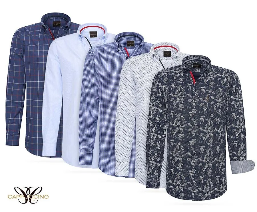 Cappuccino Overhemd Allover Print - In Maat S t/m 3XL!