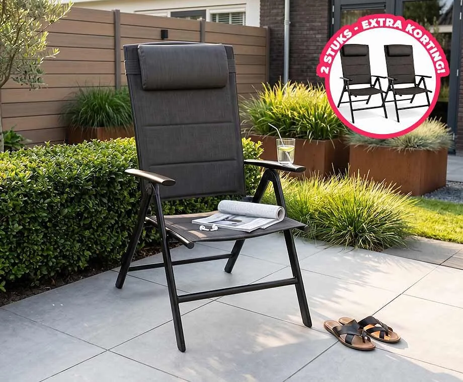 Tuinstoel Verstelbaar Luxe Model Luma - Met Ventilerende Comfort Zitting!