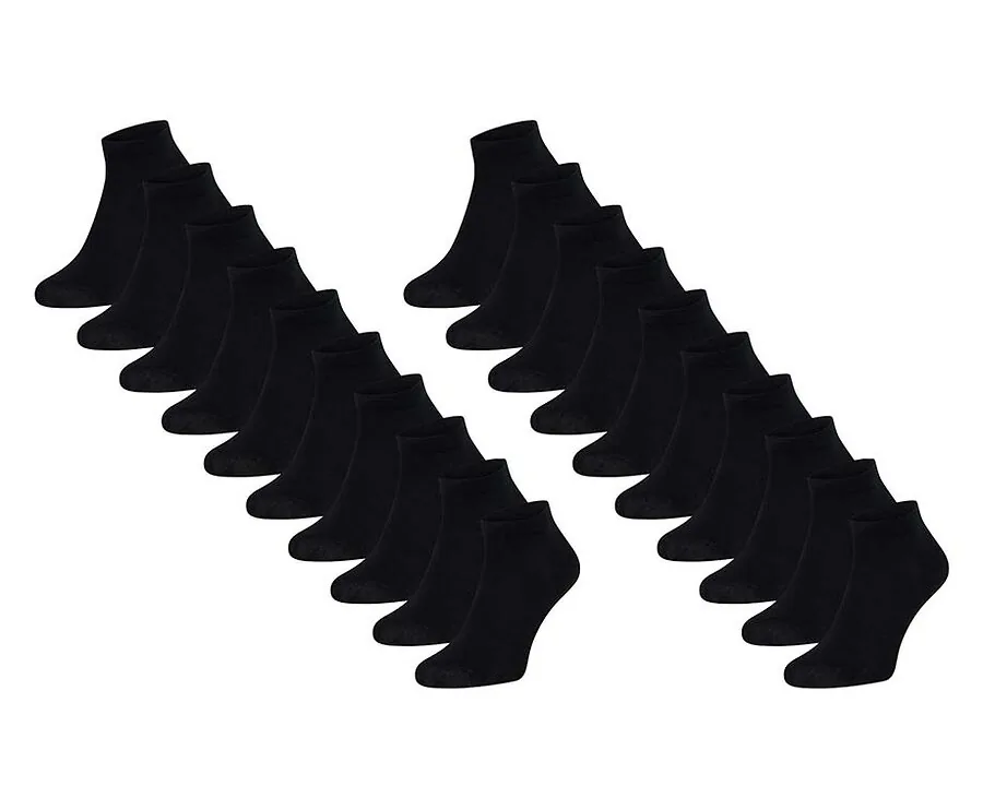 10-Pack Mario Russo Lage Sokken - Zwart 39-42