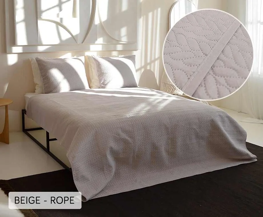 Zydante Home Bedsprei 220x240 cm-Beige-Rope