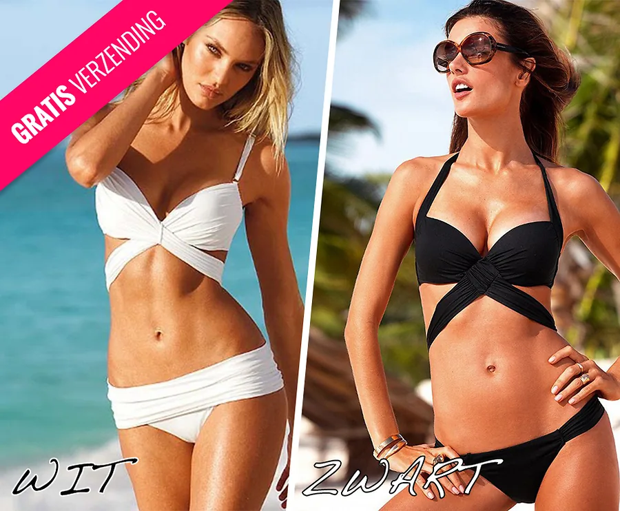 Zomerse Wrap Around Bikini - Verkrijgbaar In Zwart & Wit!