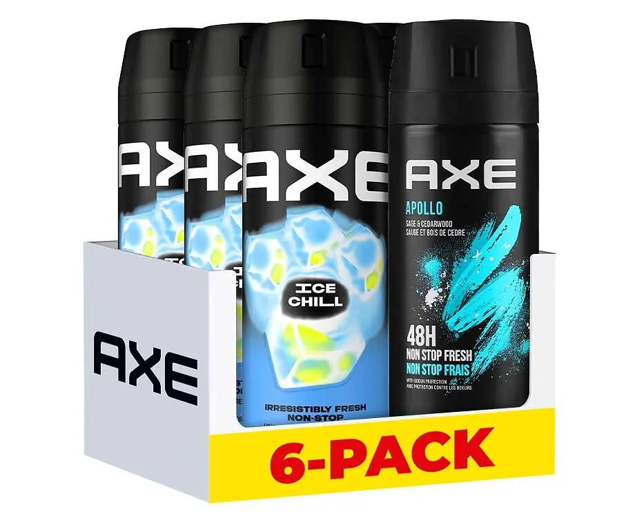 6x 150ml AXE Deo Spray - Keuze Uit 2 Populaire Geuren!