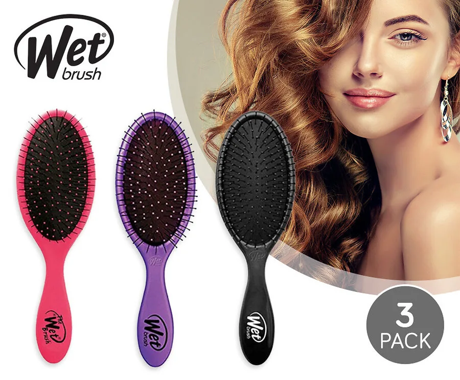 3-Pack Wet Brush Anti-Klit Haarborstels - Voor Alle Haarsoorten!