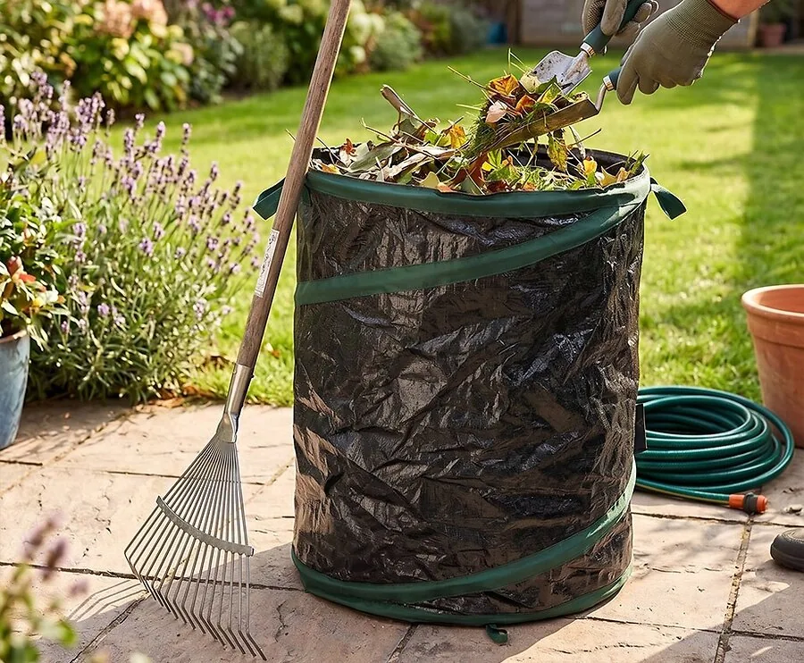 Tuinafvalzak Opvouwbaar Rond 155 Liter Antraciet