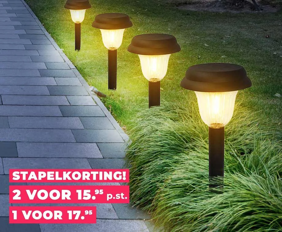 4-Delige ProGarden Tuinverlichtingset Met Snoer - Fleur De Tuin Op!