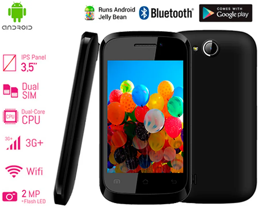 Android Smartphone In Zwart Of Wit - Met 3,5 Inch Touch-screen, Camera en Meer!