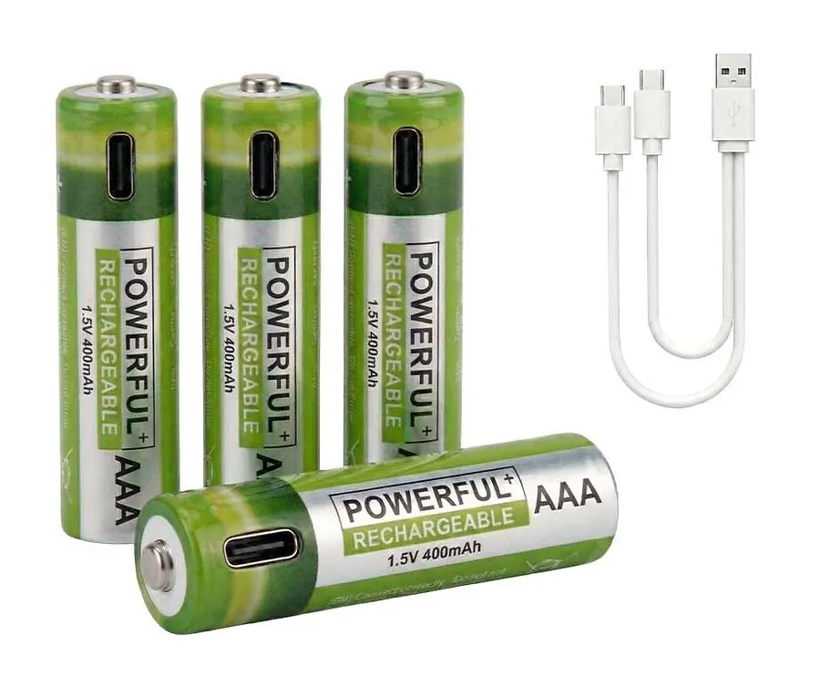 4-Delige Set USB C Oplaadbare Batterijen AAA - Eenvoudig Laden Zonder Oplaadstation!