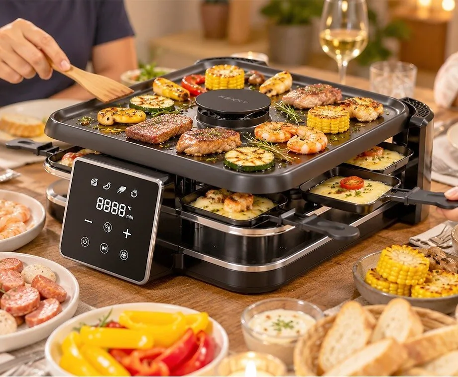 Rookvrij Gourmetstel 3 Lagen Met Afzuiging