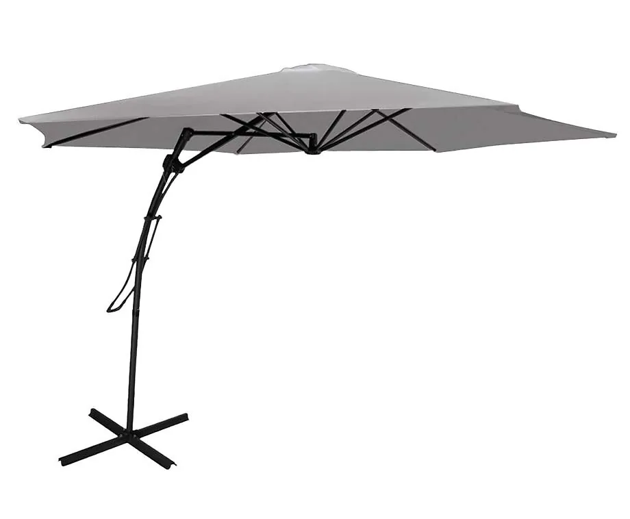 XXL Zweefparasol 3 Meter Lichtgrijs