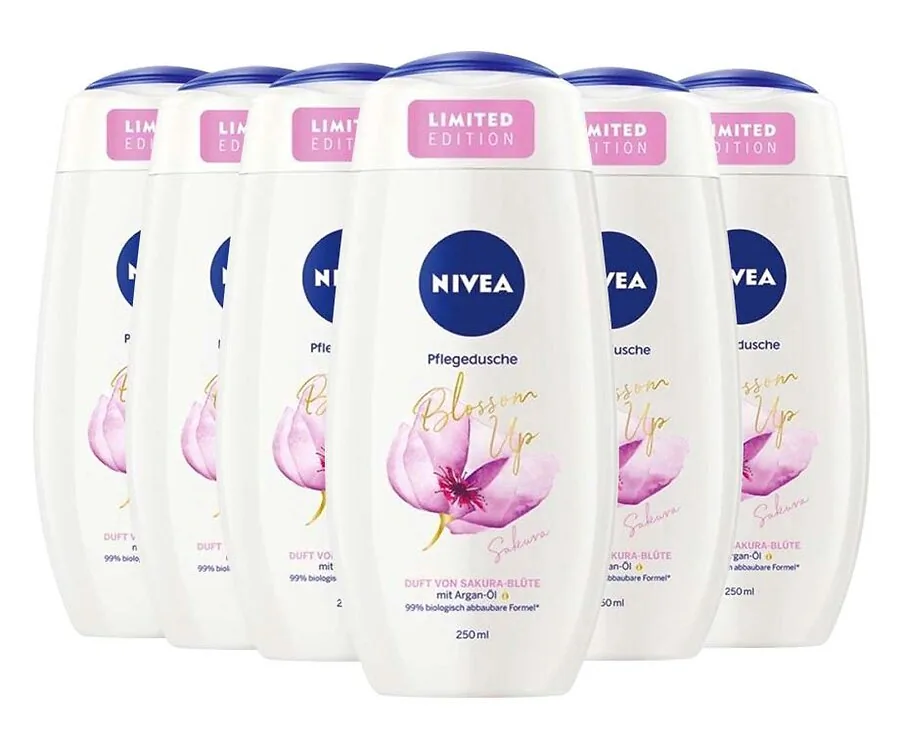 6-Pack Nivea Douchegel Blossom Up Sakura - Met Arganolie!