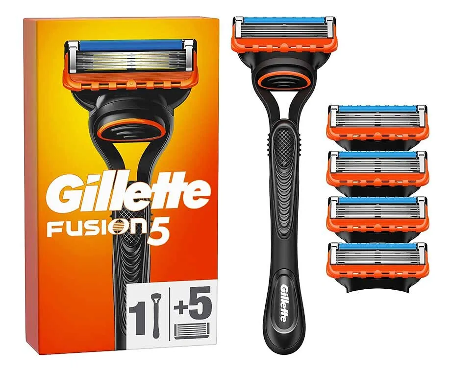 Gillette Fusion5 Scheermesjes - 5-Pack Met Houder!