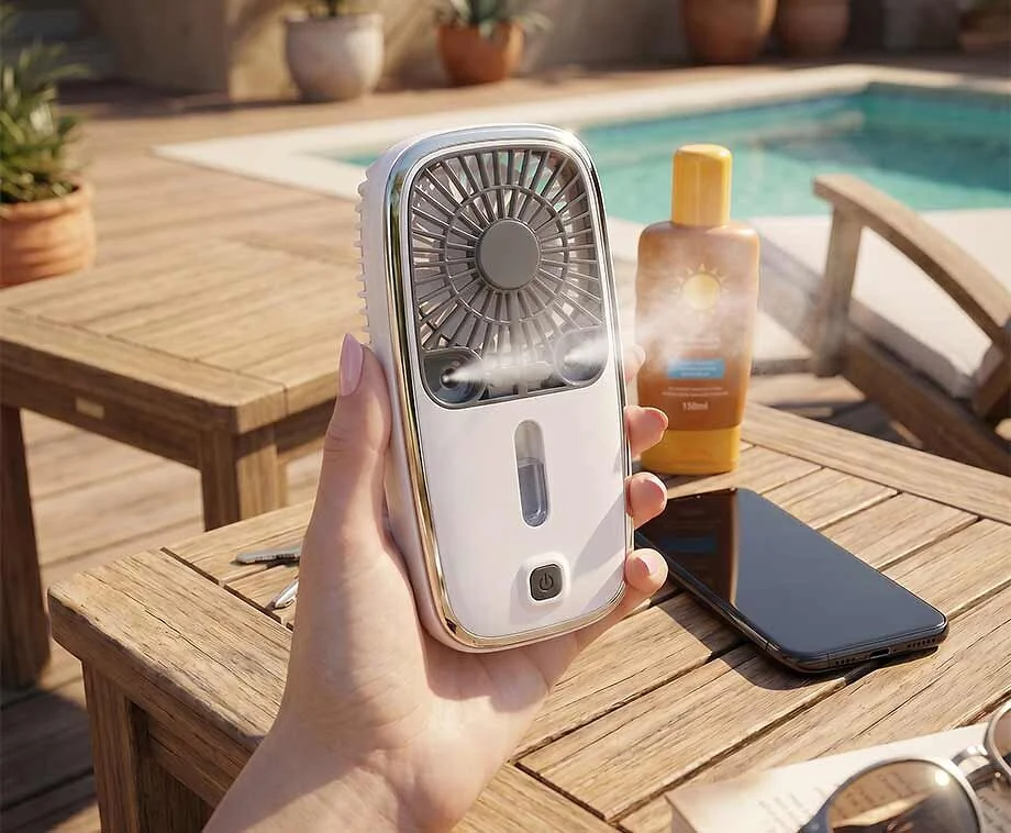 Draagbare Mini Ventilator Met Mistfunctie - Extra Verkoeling Waar Je Ook Bent!