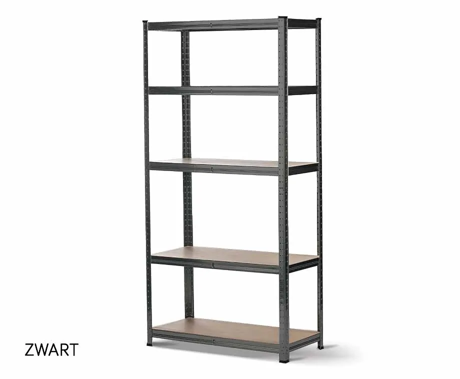 Stellingkast 5 Planken Zwart 120 cm