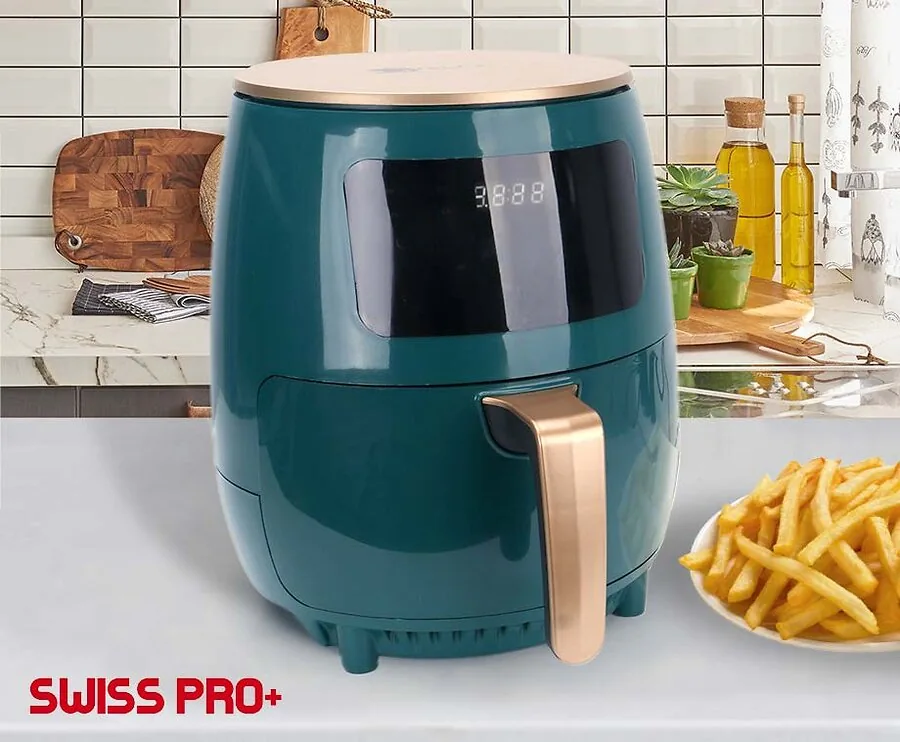 Swiss Pro Airfryer Groen 5,5L - Luxe Uitvoering Met Digitaal Display!