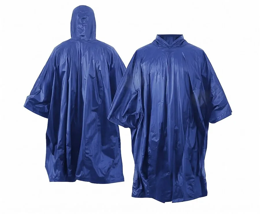 Regenponcho Herbruikbaar met Capuchon Donkerblauw