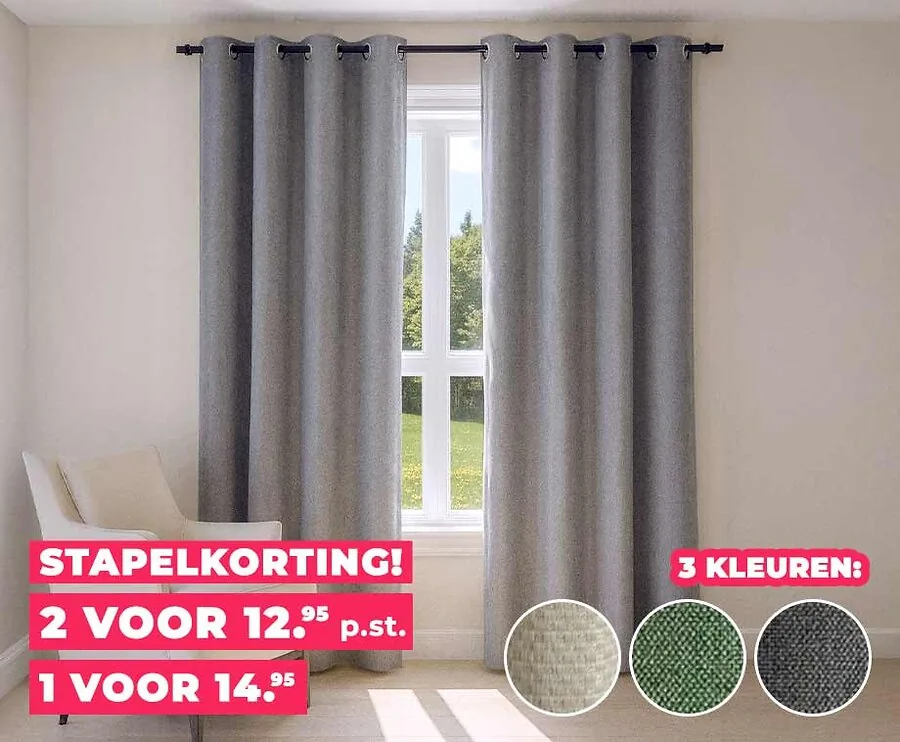 Verduisterend Ringgordijn 140 x 260 cm - Slaap Beter In Een Donkere Kamer!