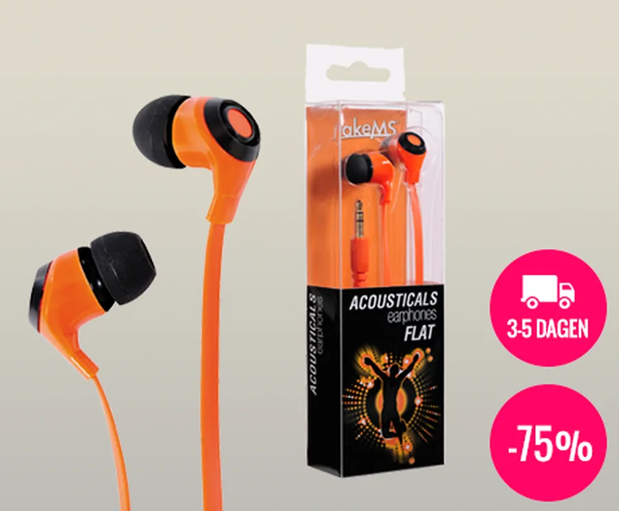 Set van 3 ORANJE In-Ear-Koptelefoons 