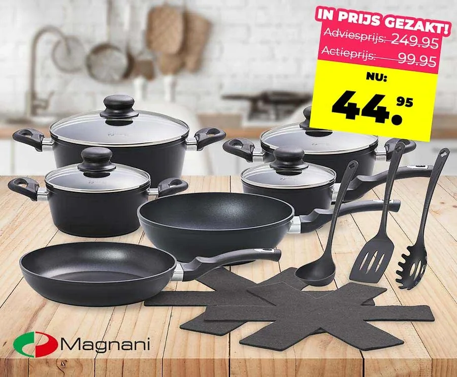 15-Delige Luxe Magnani Pannenset - Final Sale Spotprijs!