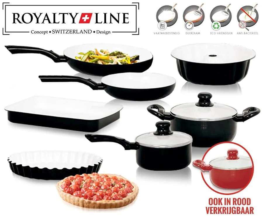 9-Delige Luxe Royalty Line Keramische Pannenset - Zwitserse Topkwaliteit!