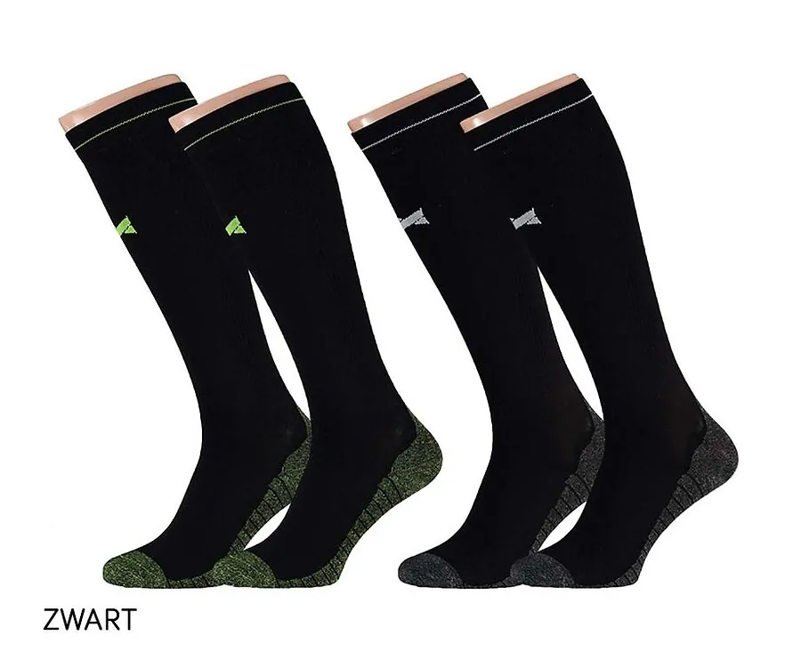 2-Pack Compressiesokken-Zwart-45-47 - Vandaag 1+1 GRATIS