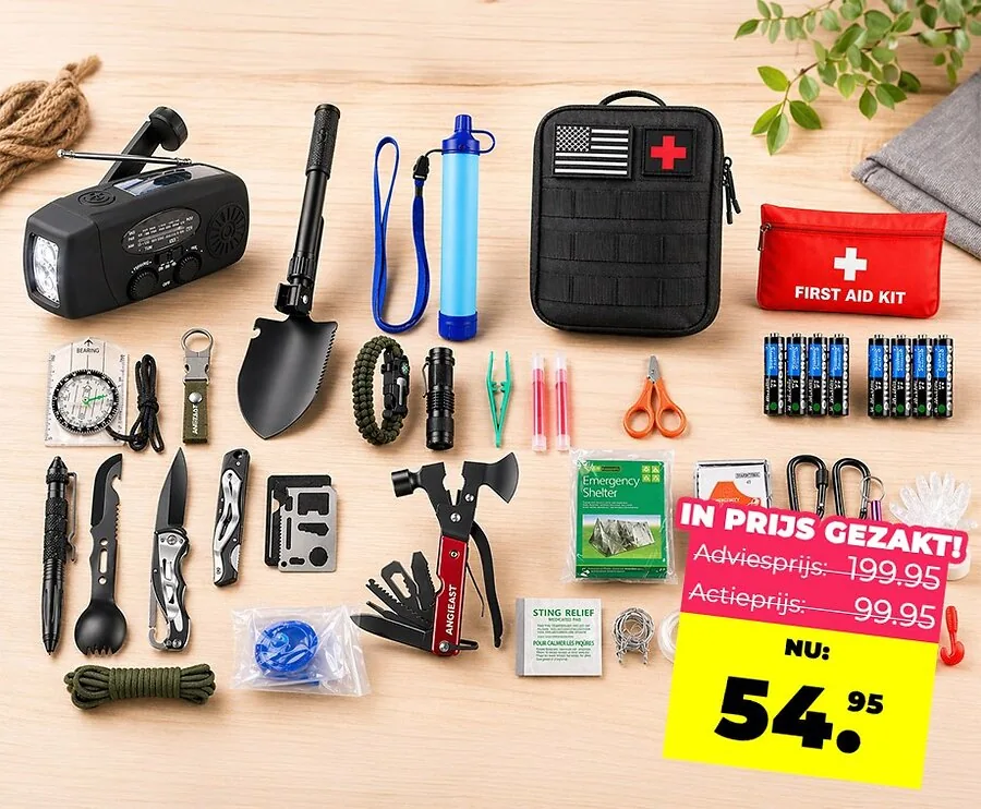 Noodpakket 72 Uur met Rugtas (250+ Items)
