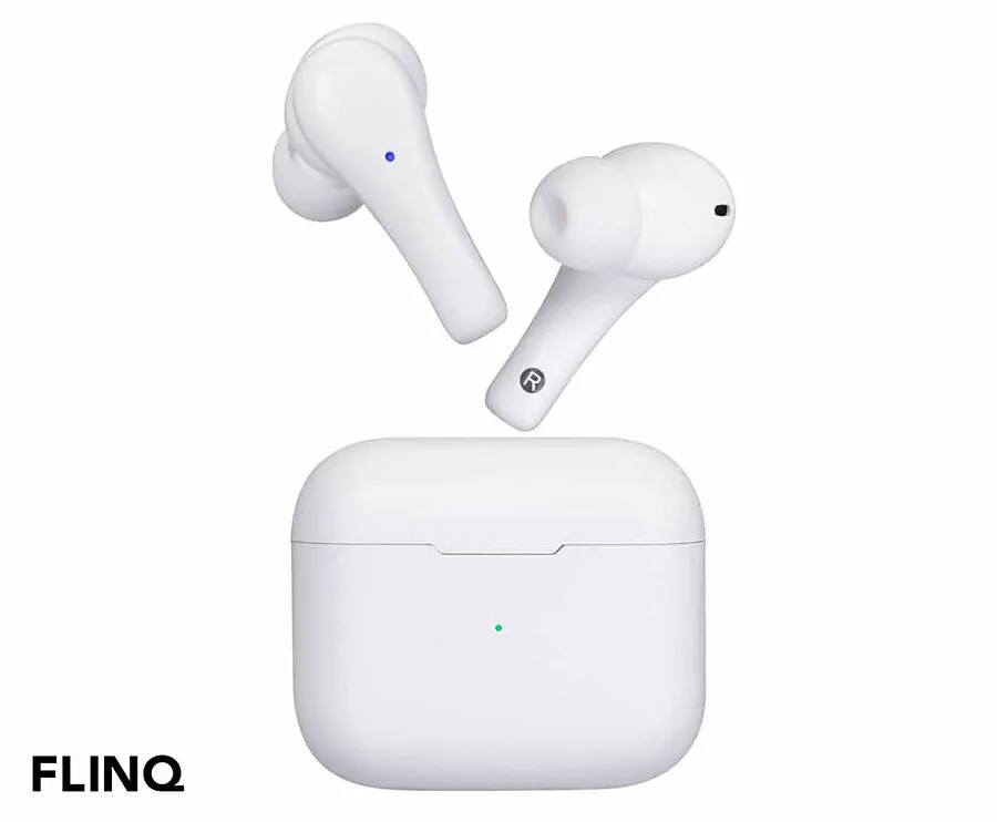 FlinQ Pro Draadloze Oordopjes Wit - Met Active Noise Cancelling Tegen Omgevingsgeluid!