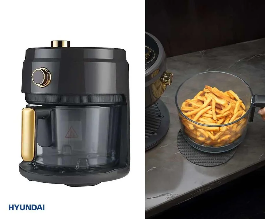 Hyundai Airfryer Met Glazen Pot 3.5 L - Gemakkelijk En Smakelijk Koken!
