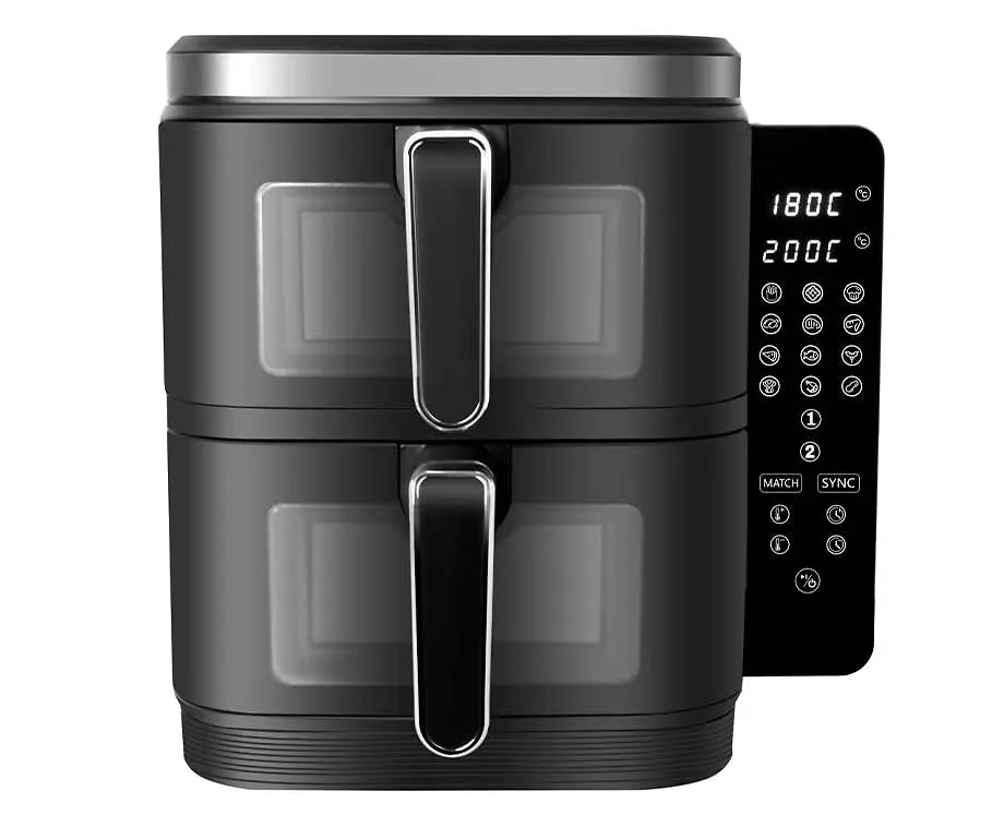 SEVVA® Double Stack Airfryer XXL - 2 Ruimtebesparende Kookvakken Van 5,5L!