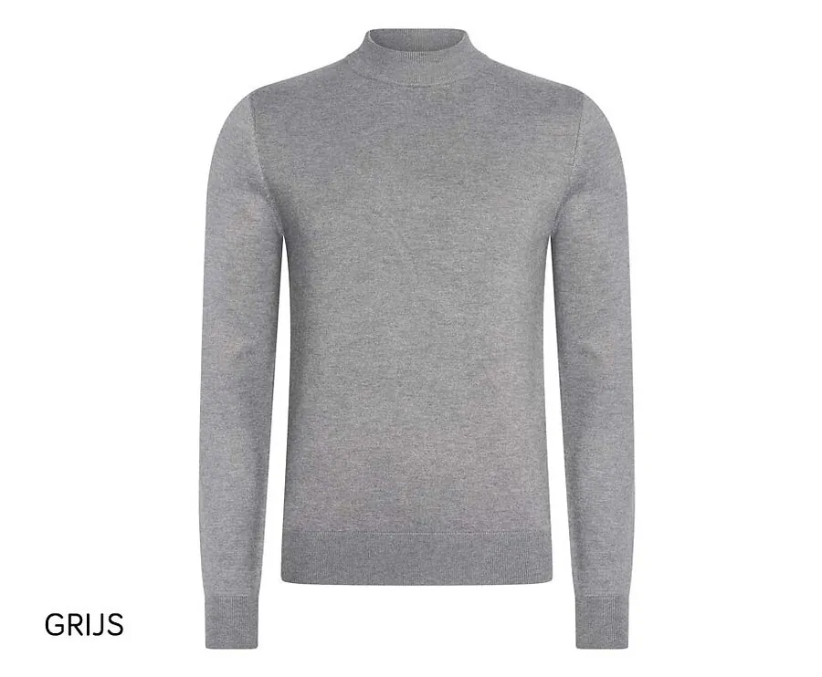 Mario Russo Turtle Neck Trui-Grijs-3XL