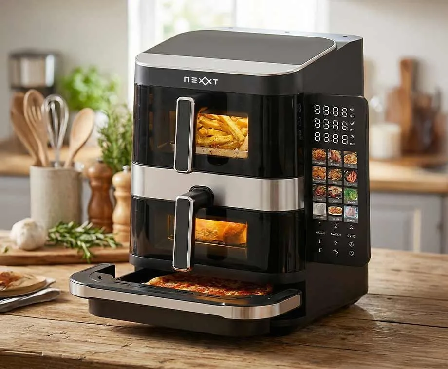 Airfryer Met Pizzalade - Tot Drie Gerechten Tegelijk Perfect Gegaard!