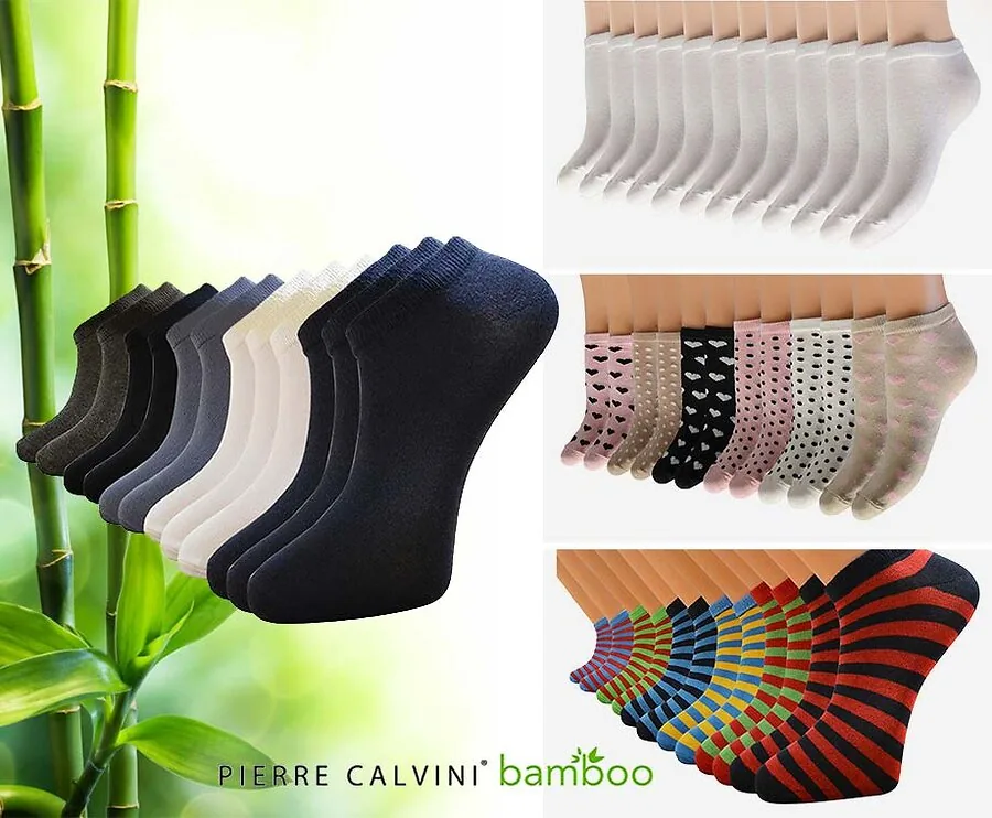 12-Pack Pierre Calvini Bamboe Sneakersokken - Voor Dames Of Heren!