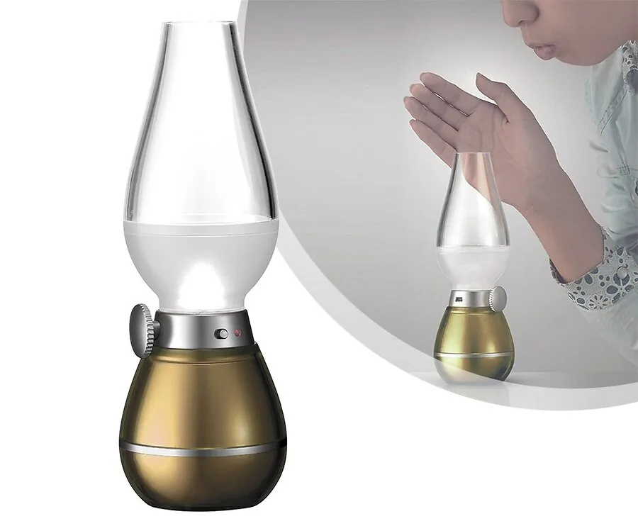 Draadloze Duurzame LED Lamp - Je blaast Hem Aan En Uit!