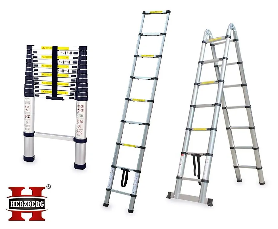 Herzberg Telescopische Ladders In 4 Maten - Overal Mee Naartoe Te Nemen!