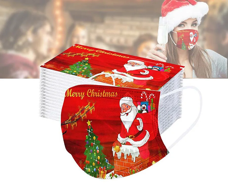 10 Stuks 3-Laags Kerst Mondkapjes - Het Leukste Mondkapje Tijdens Kerst!