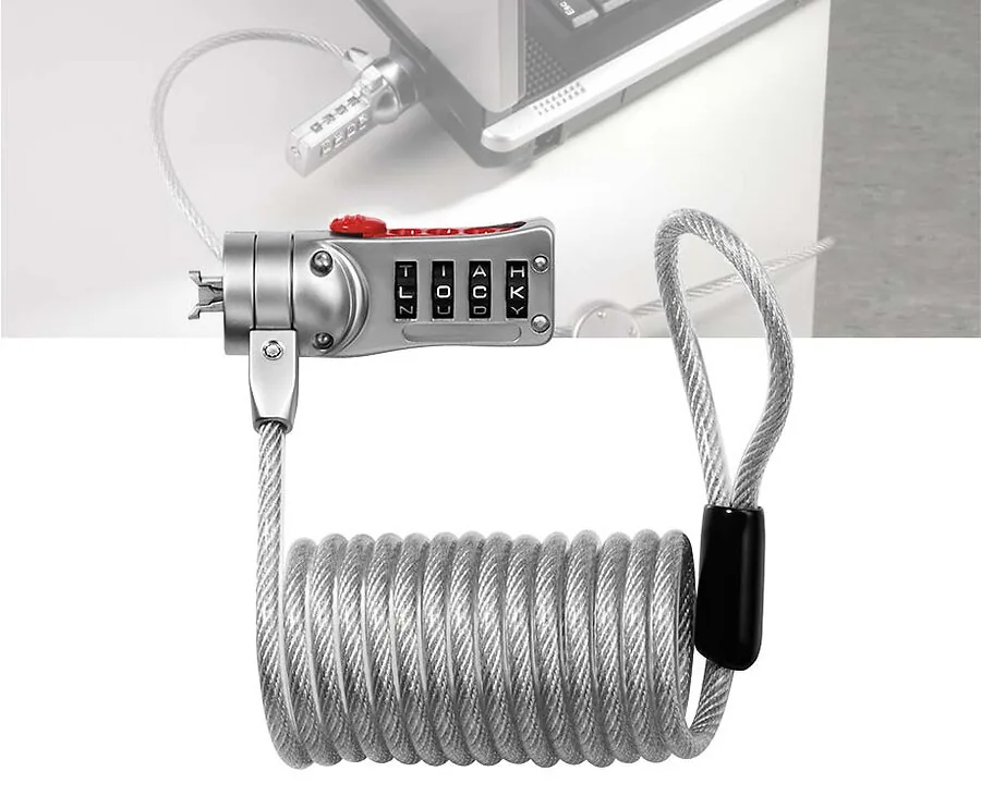 Computer- Laptopslot Met Zelfoprollende Kabel - Met Handige Lettercombinatie!