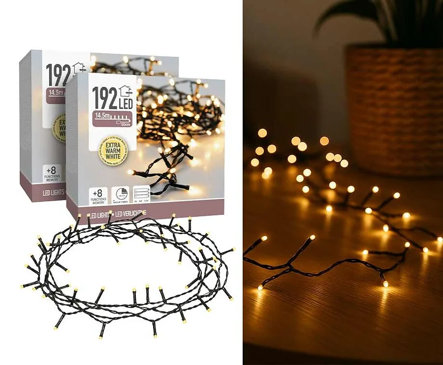 UTIVERKOOP: Draadloze Lichtslinger Met 192 Extra Warm Witte Lampjes - Vandaag 1+1 GRATIS!