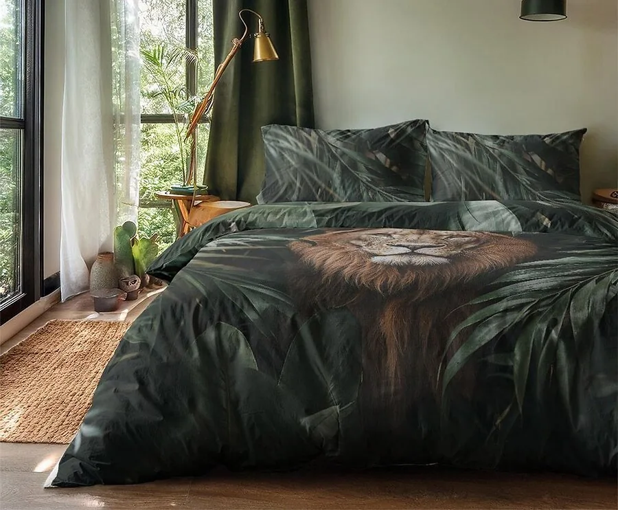 Dekbedovertrek Lion Jungle Majesty 140 x 200/220 | 1-persoons Dierenprint