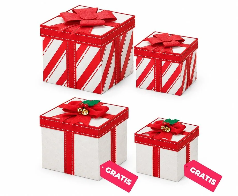 Vilten Cadeaudoosjes met Rode Strik