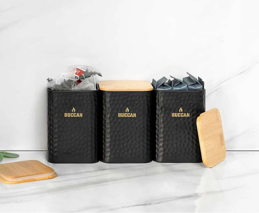 Set Van 3 Luxe Voorraadpotten - Met Bamboe Deksels!