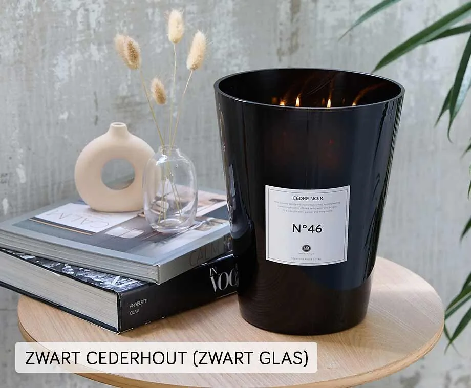 Lifa Living Geurkaars XL - Zwart Cederhout (Zwart Glas) - Geweldig In Ieder Huis!