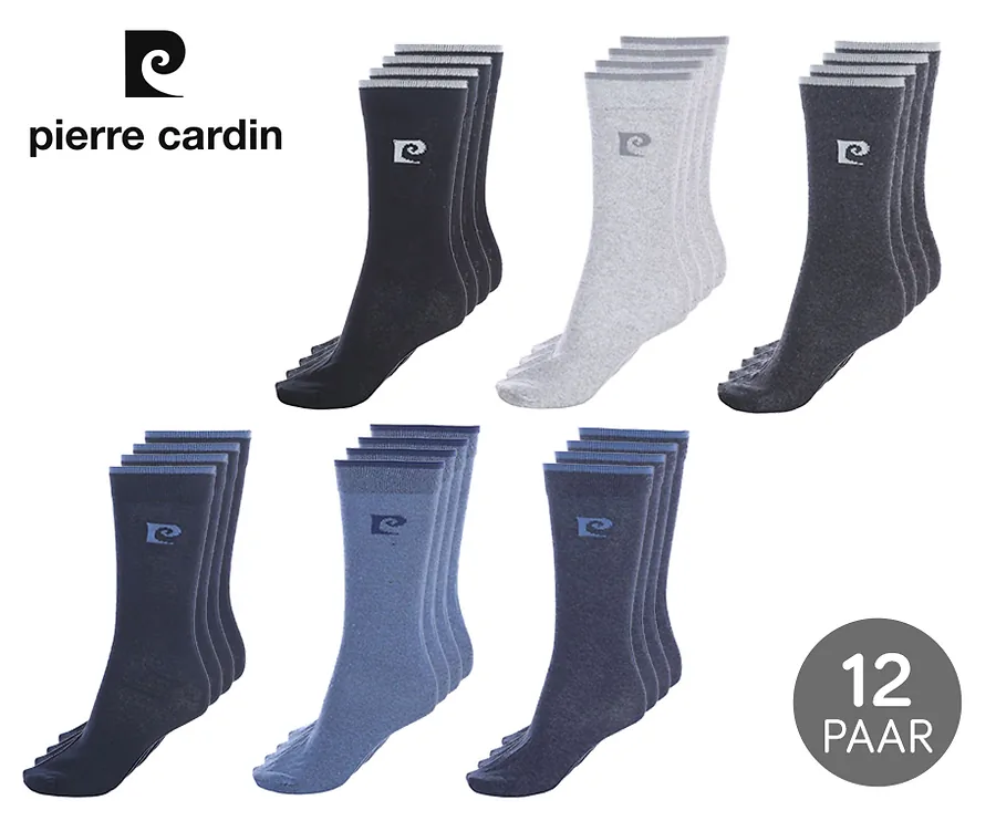 12 Paar Pierre Cardin Herensokken - Perfect Kwaliteit Voor Kantoor En Vrije Tijd!
